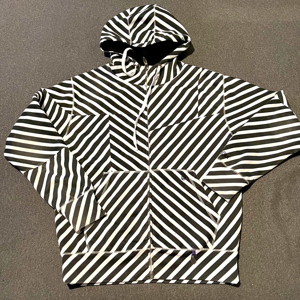 Volcom Black and White Striped Hoodie